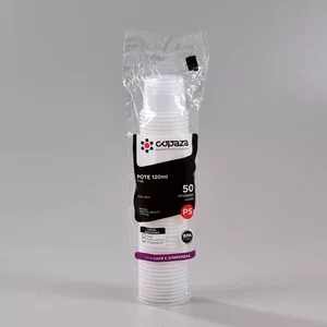 Pote Transparente Redondo 120 ml - C/50 Unidades