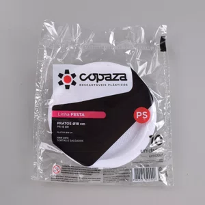 Prato Branco 18 cm - C/10 Unidades