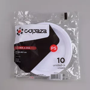 Prato Branco 21 cm - C/10 Unidades