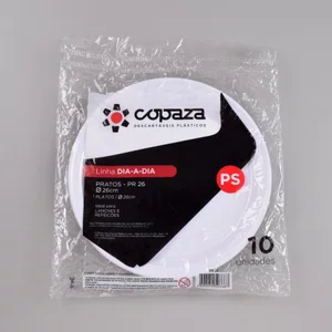 Prato Branco 26 cm - C/10 Unidades