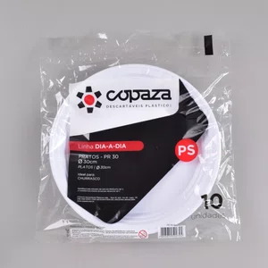 Prato Branco 30 cm - C/10 Unidades
