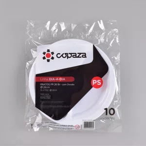 Prato Branco Com Divisão 26 cm - C/10 Unidades