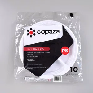 Prato Branco Com Divisão 30 cm - C/10 Unidades