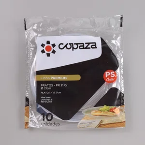 Prato Cristal 21 cm - C/10 Unidades