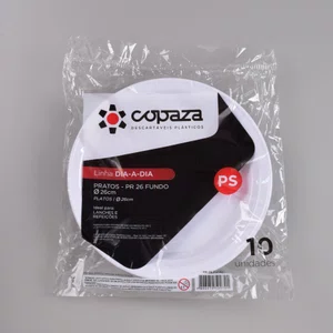 Prato Fundo Branco 26 cm - C/10 Unidades