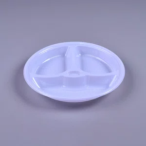 Prato Fundo Com Divisão Branco 24 cm - C/10 Unidades