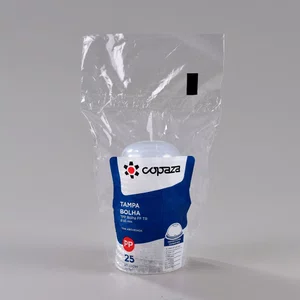 Tampa Bolha Furada Transparente - C/25 Unidades